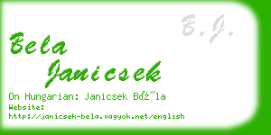 bela janicsek business card